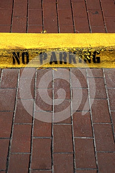 No parking sign on kerb in celebration florida united states usa