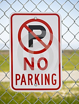 No Parking sign outside park