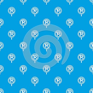 No parking sign pattern seamless blue