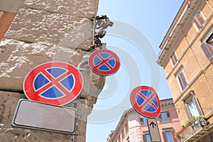 No parking sign Rome Italy