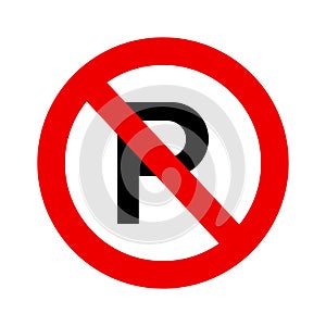 No parking sign vector icon flat design