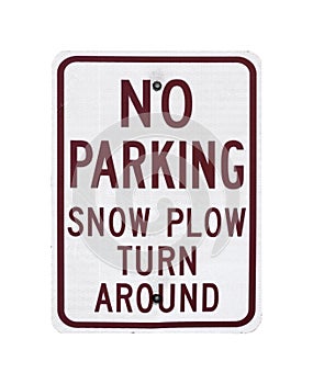 No Parking Snow Plow Sign