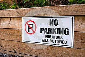 No parking violators will be towed