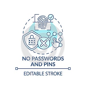 No passwords and pins concept icon