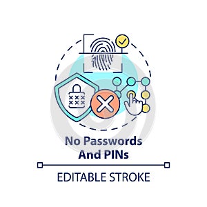 No passwords and pins concept icon