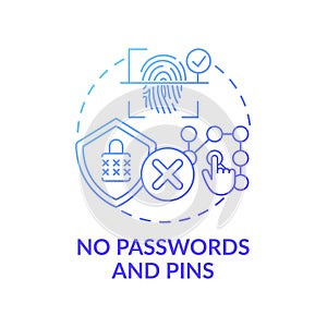 No passwords and pins concept icon