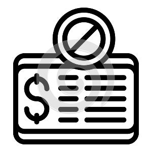 No payment bill icon outline vector. Work problem