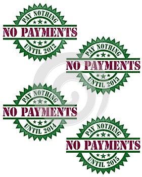 No Payments Financing Vector Stamp