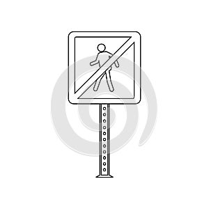 No pedestrians colored icon. Element of road signs and junctions for mobile concept and web apps icon. Outline, thin line icon for