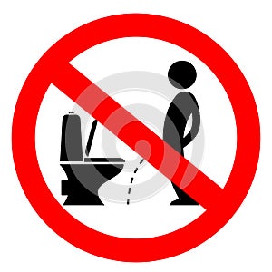 No peeing on the floor vector sign