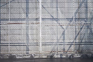 No people background of granite wall with wire fencing and floor