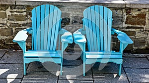 Empty outdoor Adirondack chairs