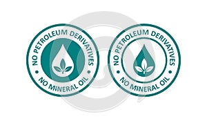 No petroleum derivatives no mineral oil logo badge icon photo