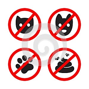 No pets allowed icon set