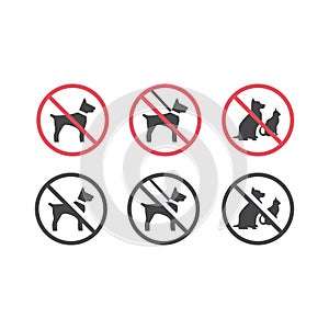 No pets red prohibition vector sign