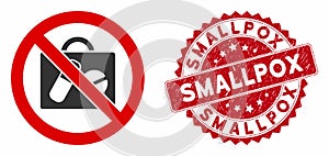 No Pharmacy Icon with Distress Smallpox Stamp photo