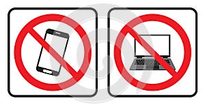 No phone icon and No Laptop icon photo
