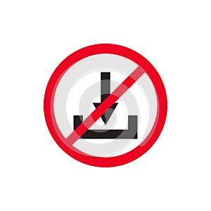 No phone sign vector flat icon.Warning symbol illustration.