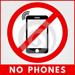 No phone sign. Vector illustration