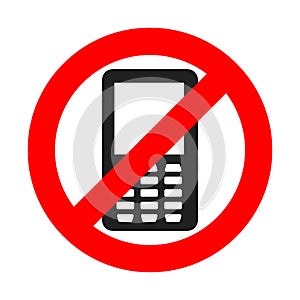 NO phone sign. Vector illustration.