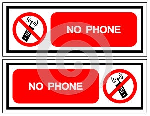 No Phone Symbol Sign, Vector Illustration, Isolate On White Background Icon. EPS10