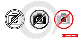 No photo available icon of 3 types color, black and white, outline. Isolated vector sign symbol