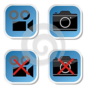 No photo camera sticker sign