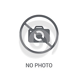 No photo sign icon. Trendy No photo sign logo concept on white b