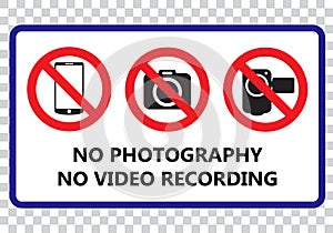 No photography and no video recording signboard