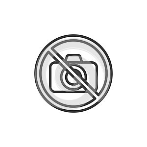 No photography sign line icon