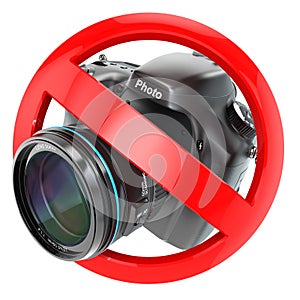 No photography sign. Photo camera prohibition