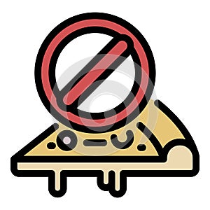 No pizza icon color outline vector