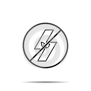No plant in the sign of lightning icon. Simple thin line, outline vector of sustainable energy ban, prohibition, embargo,