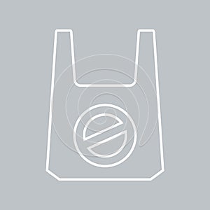 No plastic bag icon on gray background for any occasion