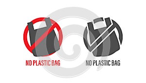 No plastic bag icon vector