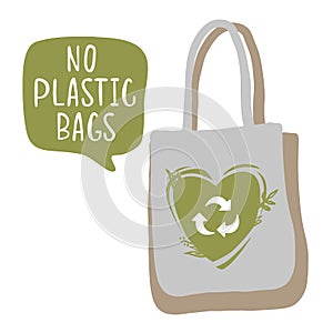 No plastic bags handwritten text title sign