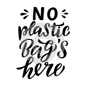 No plastic bags here lettering card.