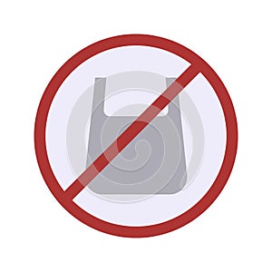 No Plastic Bags icon vector image.
