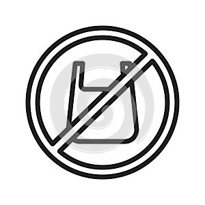 No Plastic Bags icon vector image.