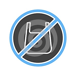 No Plastic Bags icon vector image.