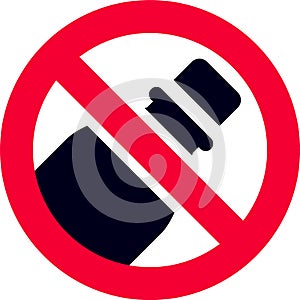 No plastic bottle forbidden sign