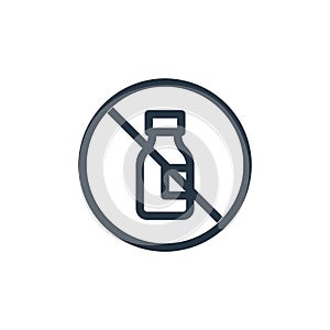 no plastic bottles icon vector from ecology concept. Thin line illustration of no plastic bottles editable stroke. no plastic