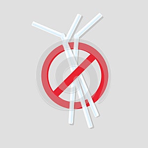 No plastic straws icon.