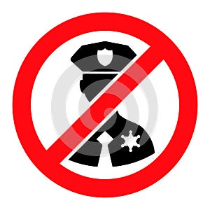 No Police Officer - Vector Icon Illustration