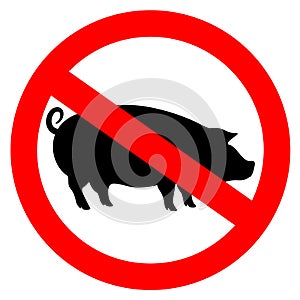 No pork meat vector sign