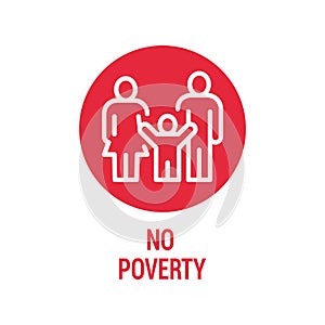 No poverty color icon. Corporate social responsibility. Sustainable Development Goals.