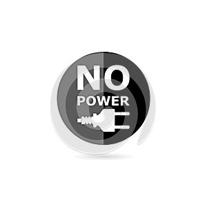 No power concept, Word No power icon