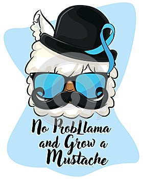 No prob llama and grow a mustache mascot