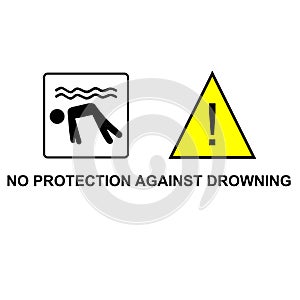 No protection against drowning vector