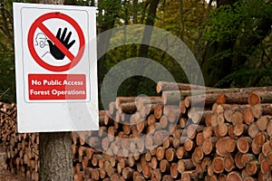 No public access forestry sign